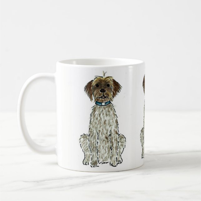 Caneca de café do cão apontar Griffon Wirehaired (Esquerda)