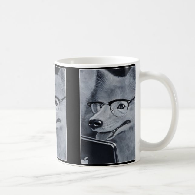 Caneca de café do cão do Samoyed do geek (Direita)