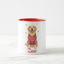 Caneca de café do cão Golden Retriever dia dos nam
