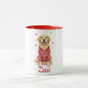Caneca de café do cão Golden Retriever dia dos nam