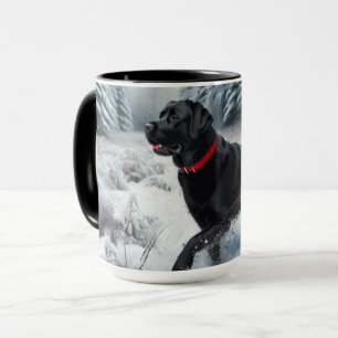 Caneca de café do cão Retriever Labrador Preto no