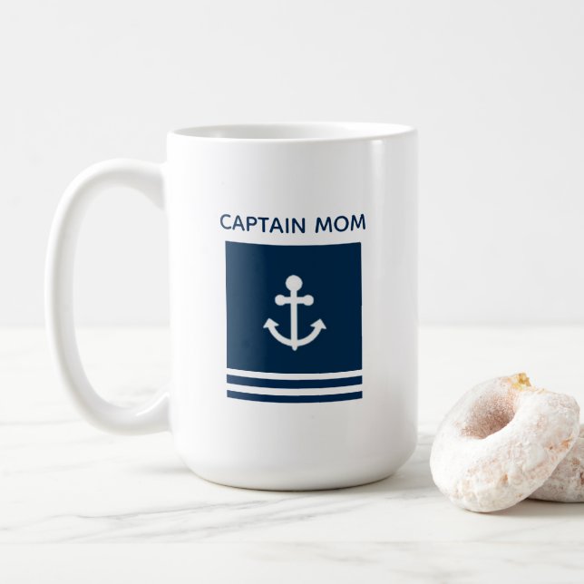Caneca de café do capitão Mamã Âncora (Com Donut)