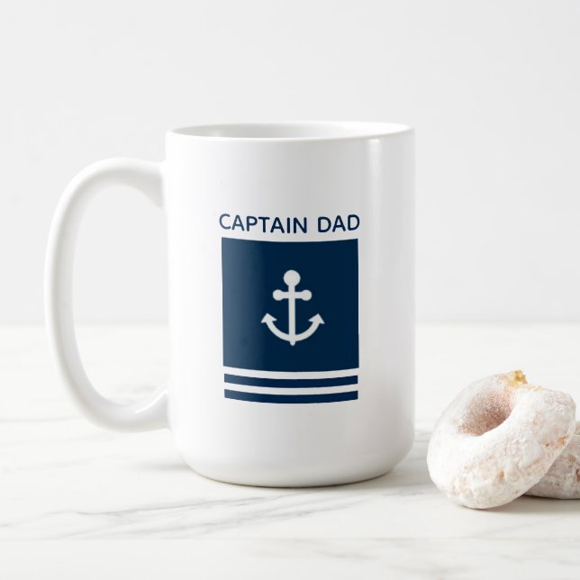 Caneca de café do capitão Pai Âncora (Com Donut)