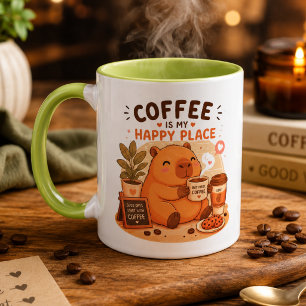 Caneca de Café do Capivara Fofo   Café É Meu Feliz
