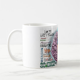Caneca de café do cérebro esquerdo de cérebro