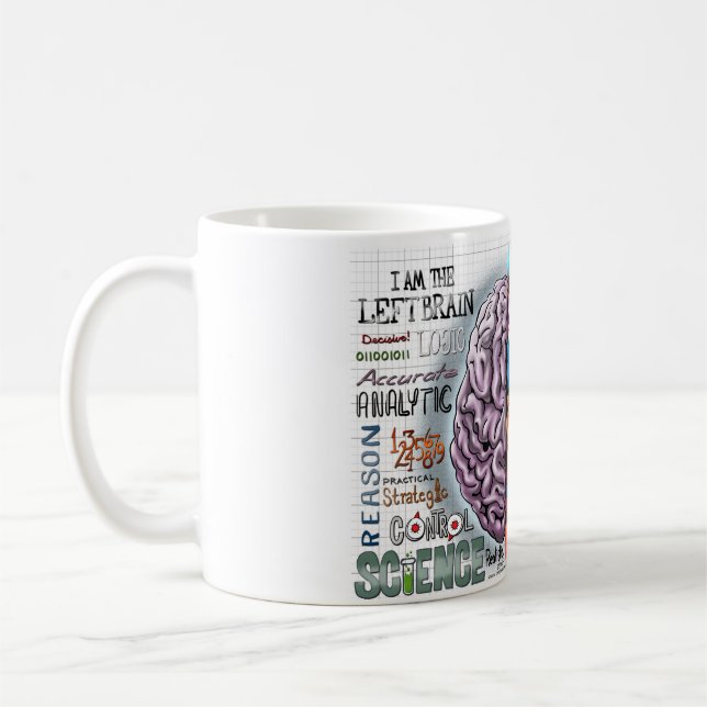 Caneca de café do cérebro esquerdo de cérebro (Esquerda)