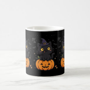 Caneca de Café do Chapéu de Bruxa do Gato Preto do
