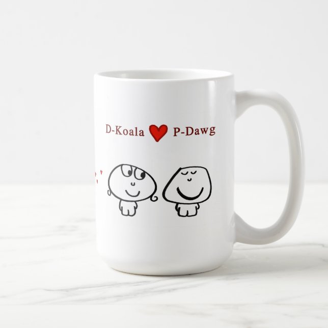 Caneca De Café Do "coração P-Dawg D-Koala " (Direita)