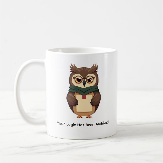 Caneca de Café do Coruja Divertida com a Lógica Ar (Esquerda)