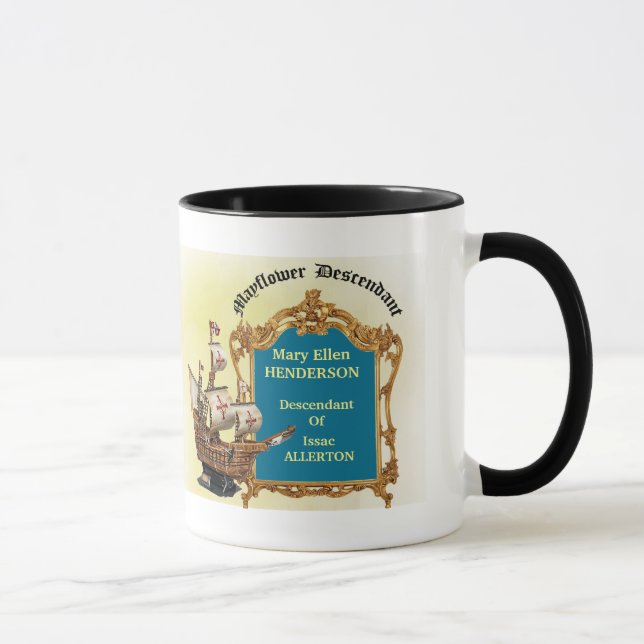 Caneca de café do descendente de Mayflower (Direita)