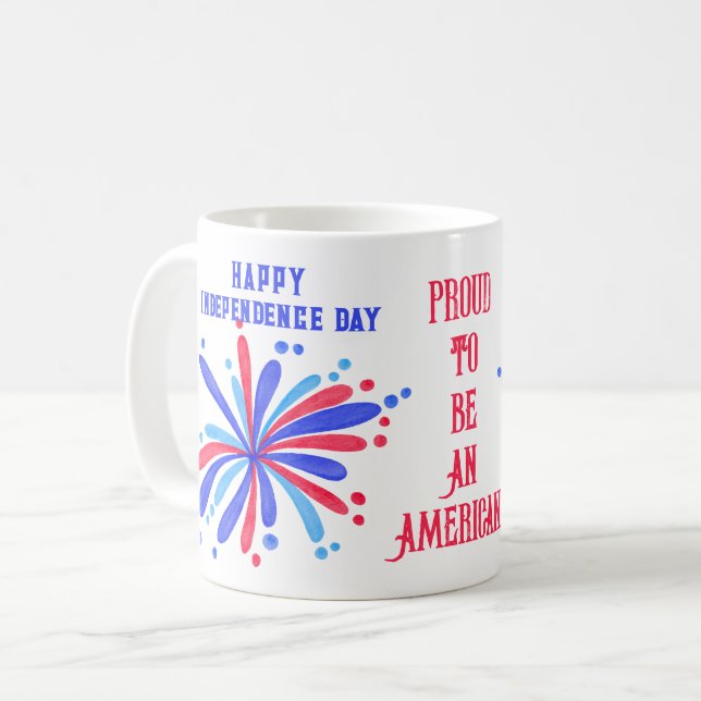 Caneca de café do Dia da Independência Feliz (Frente Esquerda)