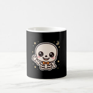 Caneca de Café do Dia das Bruxas com Esqueleto Fof