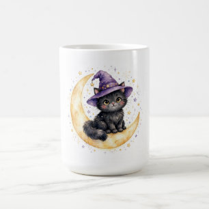 Caneca de café do Dia das Bruxas com Gato Preto Me