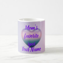 Caneca de Café do Dia das Mães com Coração 3D em O