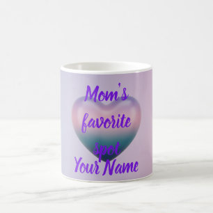 Caneca de Café do Dia das Mães com Coração 3D em O