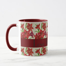 Caneca de Café do Dia das Mães Lírios Vermelhos