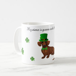 Caneca de café do dia de São Patrício para Dachshu