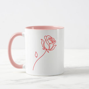 Caneca de Café do Dia dos Namorados Rosa Vermelho