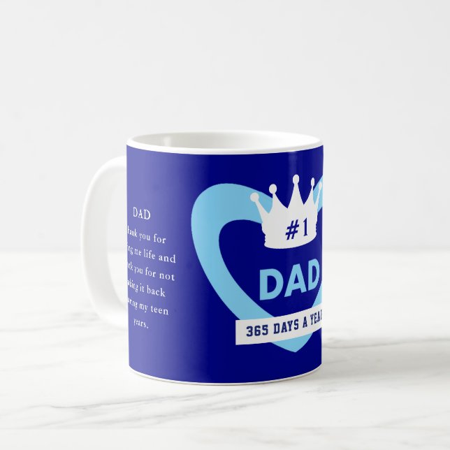 Caneca de café do Dia dos Pais Azul (Frente Esquerda)