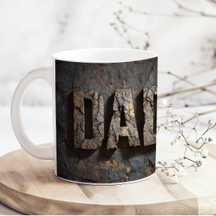 Caneca de Café do Dia dos Pais em Madeira Rústica