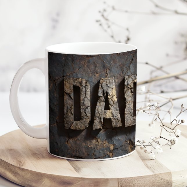Caneca de Café do Dia dos Pais em Madeira Rústica (Criador carregado)