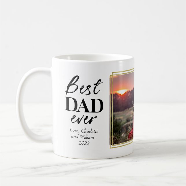 Caneca de café do Dia dos Pais Geométrica com Folh (Esquerda)