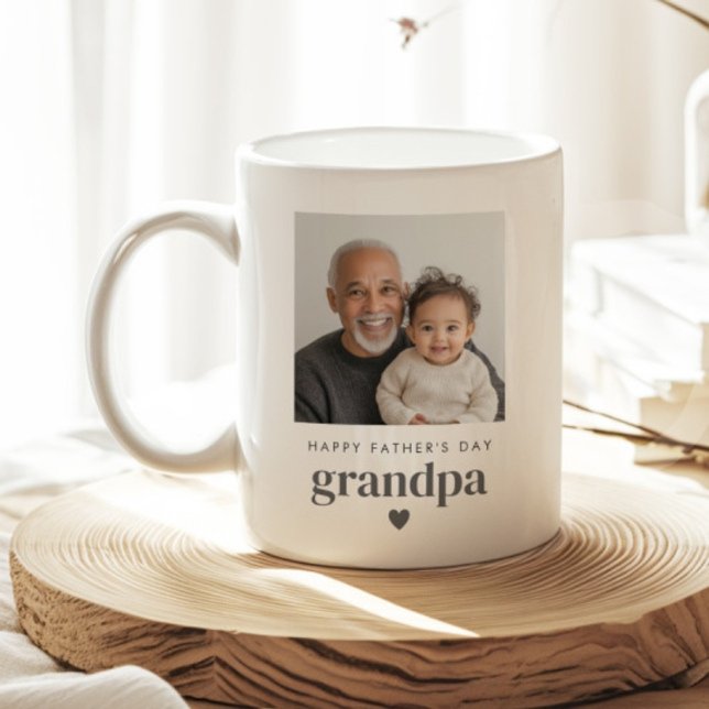 Caneca de Café do Dia dos Pais para Vovô com Foto (Criador carregado)