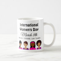 Caneca de café do Dia Internacional da Mulher