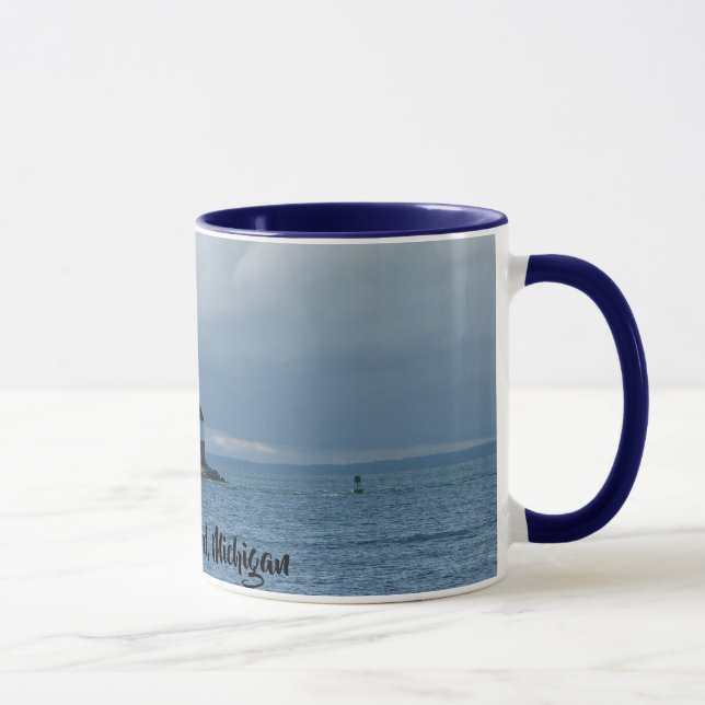 Caneca de café do farol da ilha de Mackinac, (Direita)