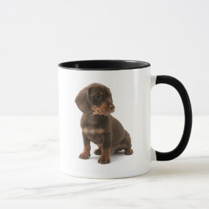 Caneca de café do filhote de cachorro do Dachshun