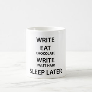 Caneca de café do fim do prazo do escritor