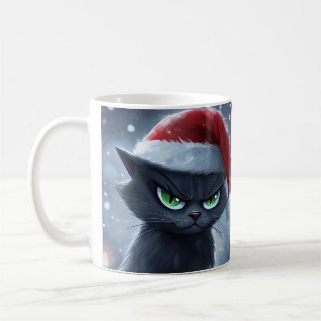 Caneca de Café do Gato de Natal Mal-Humorado 'Claw (Esquerda)