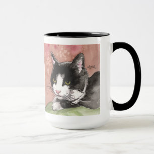 Caneca de café do gato do smoking