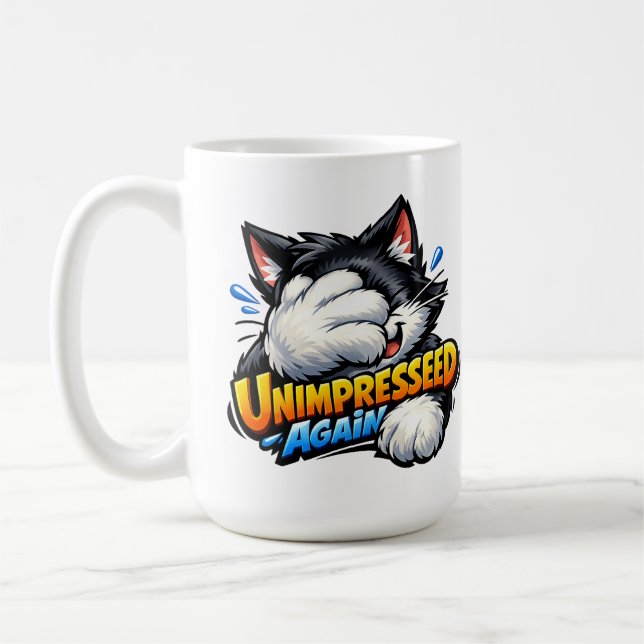 Caneca de Café do Gato Engraçado Sem Impressão - E (Esquerda)