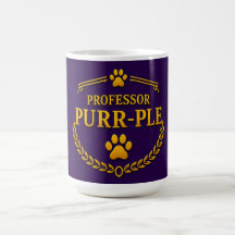 Caneca de Café do Gato Roxo e Dourado Professor Pu
