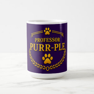 Caneca de Café do Gato Roxo e Dourado Professor Pu