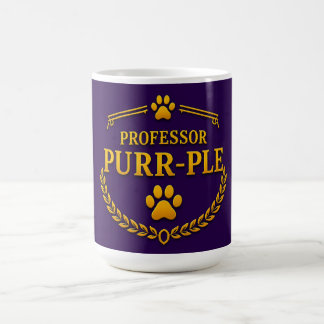 Caneca de Café do Gato Roxo e Dourado Professor Pu