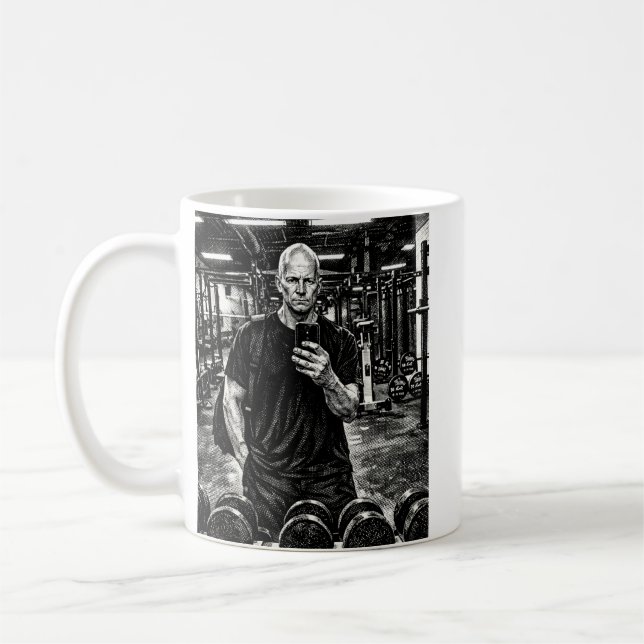 Caneca de Café do Ginásio – Trabalho Duro - Poder  (Esquerda)