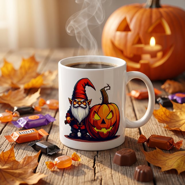 Caneca de Café do Gnome JackGrim Halloween (🍂 **Celebrate Fall One Cozy Sip at a Time!**)