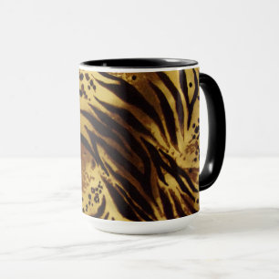 Caneca de café do impressão do safari das listra