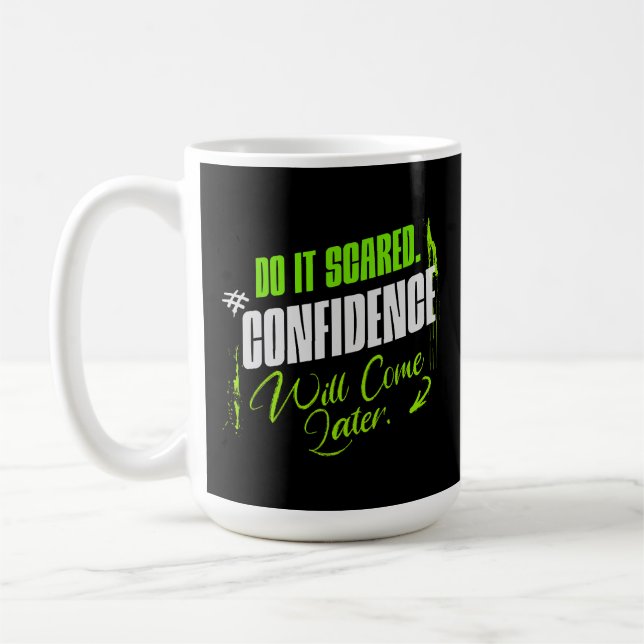 Caneca De Café Do It Scared - Motivational Confidence Inspiration (Esquerda)
