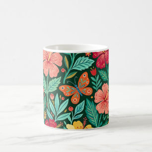 Caneca de café do jardim de hibisco escandinavo ab