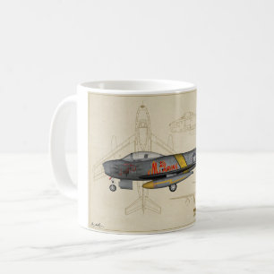 Caneca de café do jato do sabre F-86