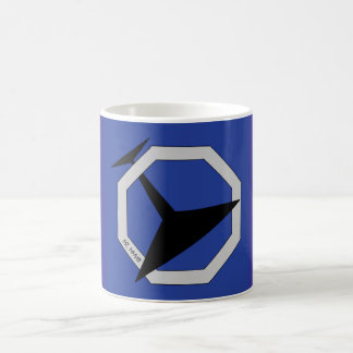 Caneca de café do logotipo da bandeira do abandono