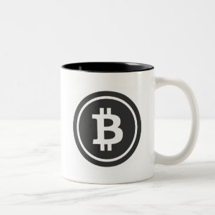 Caneca de café do logotipo de Bitcoin