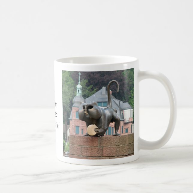 Caneca de café do macaco da ponte de Heidelberg (Direita)