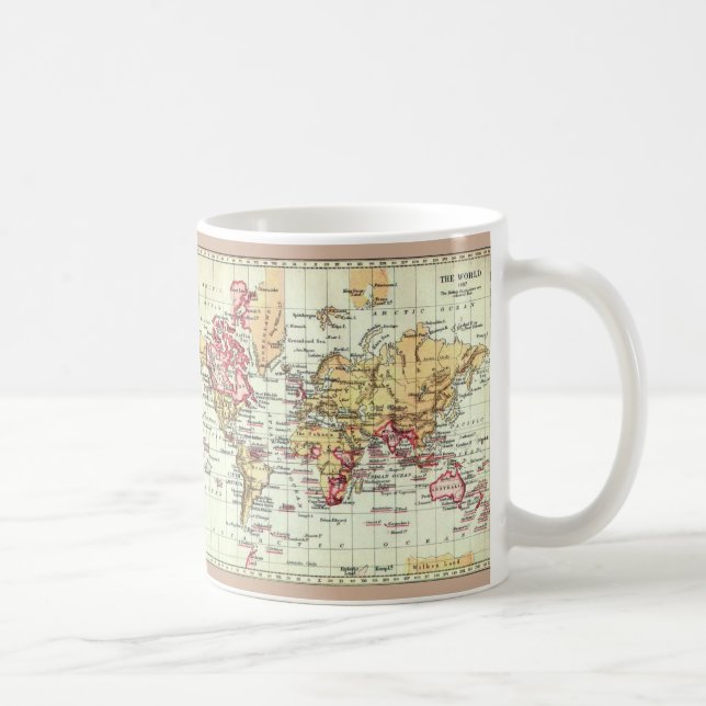 Caneca De Café Do mapa antigo do Império Britânico de Paul (Direita)
