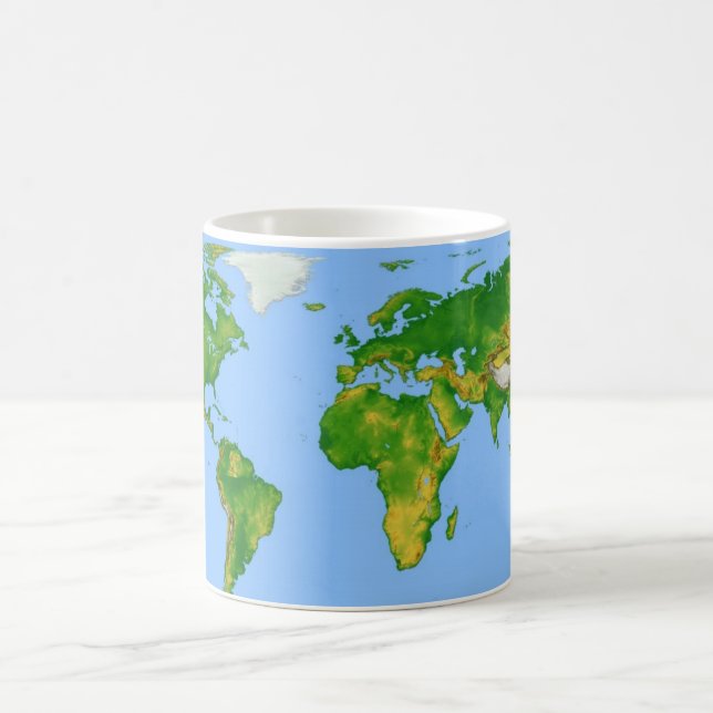 Caneca de café do mapa do mundo (Centro)