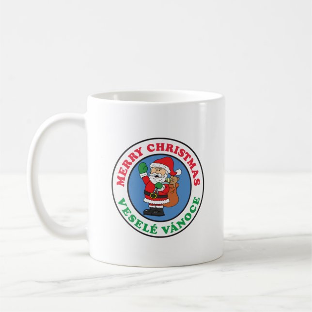 Caneca de Café do Natal Tcheco Vesele Vanoce Papai (Esquerda)