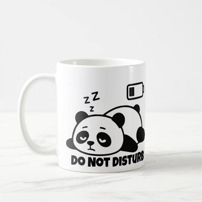 Caneca De Café Do Not Disturb Sleeping Panda Cute Lazy Funny (Esquerda)